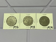 （十角形伍圓一套）香港硬幣英女王伊利沙伯 1976，1978 & 1979 年五元 Government of Hong Kong Queen Elizabeth ll 1976，1978 & 197