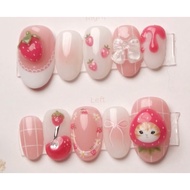 (NAILSBYVHYYTA) PRESS ON NAILS 3D STRAWBERRY MOFUSAND