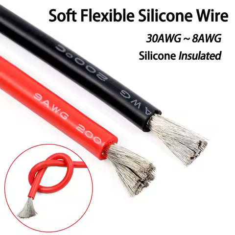 5/10m Flexible Silicone Cable Lamp Car Battery Automotive Wiring 30AWG-8AWG Soft Heat-resistant Tinn