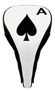 Golf Magnetic Ace of Spades Driver Head Cover - Premium Style and Protection - Black/White - Fits 46