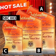 Crystal Award Plaque/Appreciation Plaque/Sales Achievement Plaque/Employee Award Plaque/Service Awar