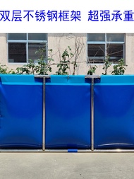 Thickened Stainless Steel Tube Frame Canvas Koi Fish Pond Outdoor Balcony Aquaculture Special Water