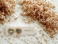 心之遙想 ‧ 鮑魚殼‧ 晶石淡水珠耳環