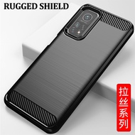 Xiaomi 10T Pro 5G Case Xiaomi 10TPro Carbon Fiber TPU Soft Silicone Back Cover Armor Phone Case Casing