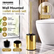Biggers sanitary gold color wall mounted stainless steel toilet brush holder set 75A7 W6E5 F3RO J7RP