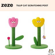 ZEZE TULIP CAT TREE SCRATCHING POST WITH PINK AND YELLOW