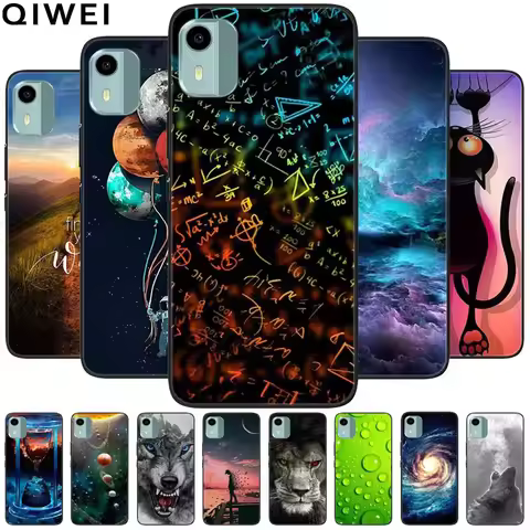 For Nokia C02 Case C32 C22 Shockproof Silicone Cool Wolf TPU Soft Phone Shell for Nokia C12 C 12 Bac
