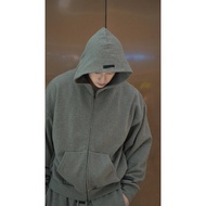 1:1！Original Label FOG Double Line Essentials SS25 ON Series Back Letter Zipper Sweatshirt Fleece Co