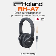 Roland® RH-A7 Monitor Headphone หูฟังมอนิเตอร์ แบบครอบหู Open-Air ความถี่ 10 - 25000 Hz หูฟัง สำหรับ