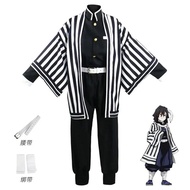Demon Slayer Iguro Obanai Cosplay Set - Haori Kimono, Wig, White Snake Prop - Halloween Costume