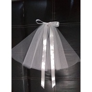 Pre-wedding veil white short veil bridal veil ribbon
