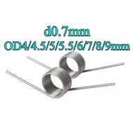 sus304 d0.7mm OD4/4.5/5/5.5/6/7/8/9mm V-shaped spiral torsion spring angle 60/90/120/180 degrees(DW-