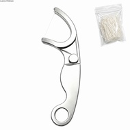 CLEIGHTEEN8H Stainless Steel Floss Pick, Refillable Reusable Metal  Floss,  Carry with You Portable 