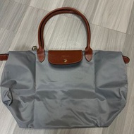 Longchamp 鋼鐵灰大號長柄