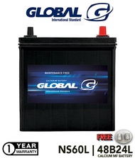 Global NS60L 48B24L/ 50B24L / 55B24L (Small Terminal + Free Adapter & Big Terminal) Maintenance Free