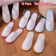 Disposable Slipper 10 Pairs Closed Toe Cotton Slippers Footwear Guest Hotel【Mensfashion】