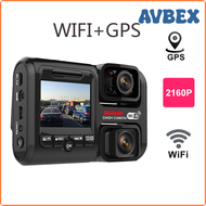YUICV 4K 2160P WIFI GPS Logger Dual Lens Car DVR Novatek 96663 Chip Sony IMX323 Sensor Night Vision Dual Camera Dash Cam Recorder OIVEA
