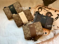 美國直購正品現貨 coach 蔻馳 限定款小手拿包 4色經典款 零錢包 手拿包小單層 雙層手腕包 皮夾 素面 防刮皮 聖誕節 情人節 母親節 送禮 女朋友