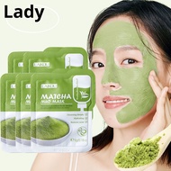 Matcha green clay mud face mask anti wrinkle night facial packs dark circle moisturize anti-aging mask