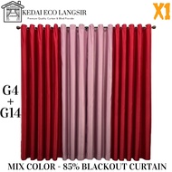 X1 Ready Made Curtain Siap Jahit, LANGSIR RAYA MIX COLOUR Kain Tebal (Free Eyelet / Free Ring )Blackout 85% (G4+G14)