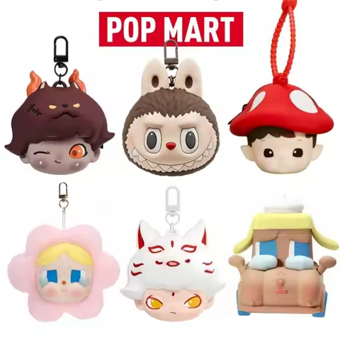 In Stock Pop Mart Crybaby Dimoo Labubu Cartoon Earphone Case Blind Box Keychain Pendant Crying Bear 