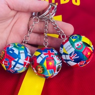Super Beautiful Pu Leather Soccer Keychain, Beautiful Mini Soccer Sports Keychain
