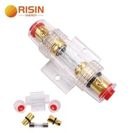 60Amp Car Auto Vehicle Stereo Audio AGU Fuse Box Holder Block 8 Gauge Wire with Portafusibles Fuse