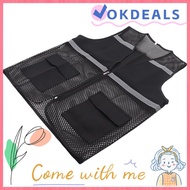 OKDSHOP Safety Vest, Spandex Vest With Reflective Strips, For Walking Breathable Fabric Black With Z