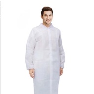 Non Woven Lab coat Velcro Type disposable / Kot Makmal Bukan Tenunan Jenis Velcro boleh guna