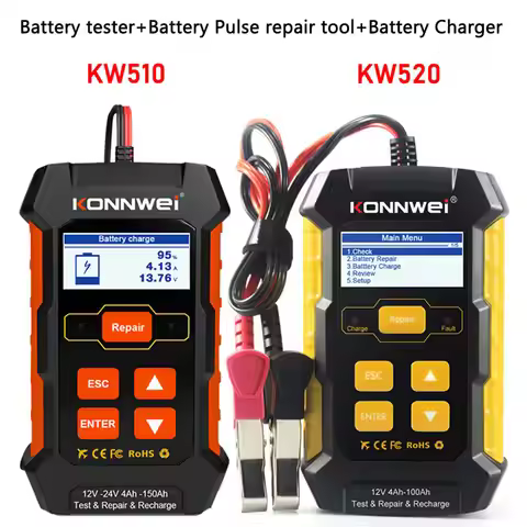 KONNWEI KW520 12V 10A 24V 5A Automatic Car Trucks Battery Tester KW510 Full Automatic 12V 5A Battery