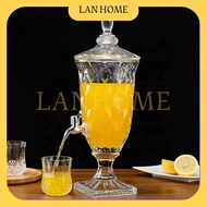 Glass Juice Dispenser 2L Tower Beer Dispenser Elegant Retro With Tap Glass Beverage Jar Glass Drink 
