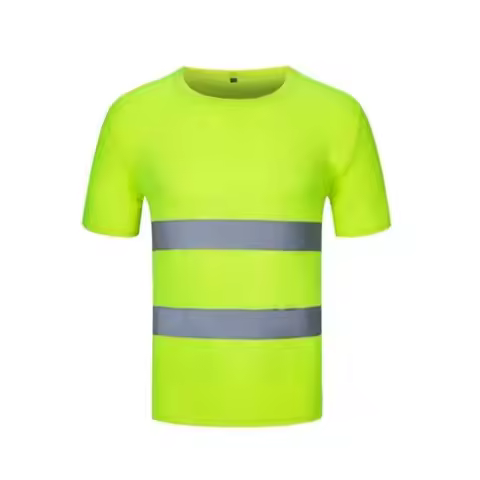 2026Outdoor Shirt Fluorescent High Visibility Safety Work Shirt Summer Breathable Work T Shirt Refle