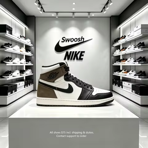 Nike Jordan Air Jordan 1 Retro High OG Dark Mocha synthetic leather small swoosh vintage basketball 