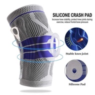 [1 Piece] Knee Guard Brace Compression Sleeve Elastic Wraps Silicone Gel Pelindung Lutut Sukan
