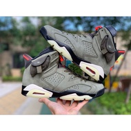 wr71 Travis Scott x Nike Air Jordan 6 Retro Olive Cactus Jack AJ6 Mens Shoes Army Green Face CN1084-