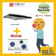 [RB-93US Rinnai Cooker Hob & FR-MS1990R-GBK Fujioh Hood] HYBRID COMBO