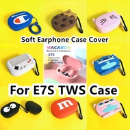 【Original boutique】 For E7S TWS Case Cartoon Biscuit Bear & Briquettes for E7S TWS Casing Soft Earph