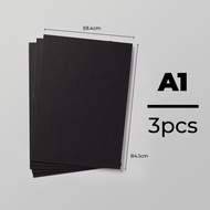 [WETAS] A4  A3  A2 A1 Double Sided Black Mounting Board /Black Card Black Board / Kad Board / Board 