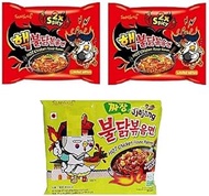 Sam Yang Samyang Buldak 2X Spicy Noodles 2 & Buldak Jijang 1 (Pack Of 3) (420Gm) (Imported) Instant