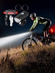 1入組前燈/1入組尾燈自行車燈裝置,可usb充電,防水的夜騎自行車設備