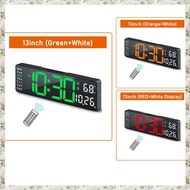 (UJCZ) 13Inch Large Display LED Digital Wall Clock Remote Control Table Alarm Clock Date Week Timer
