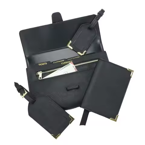 monogrammed saffiano leather travel collection gift travel set kits leather passport holder cover tr