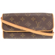 二手LOUIS VUITTONPochette Twin PM Monogram M51854ブラウンMonogram 帆布包。 LV 單背包 0087。