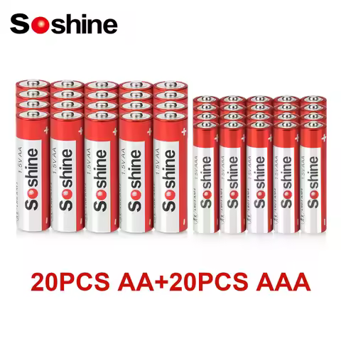 Soshine 1.5V AA AAA Alkaline Battery Aaa Aa Primary Disposable Dry Battery for Flashlight Toys Watch