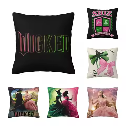 Wicked Elphaba & Glinda Square Pillow Case Musical Movie Cushion Cover Polyester Decor Throw Pillow 