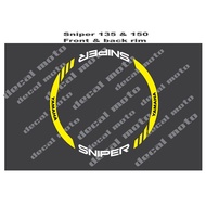 Decals, Sticker, Motorcycle Decals for Mags / Rim for Yamaha Sniper 135 &amp; 150, yellow