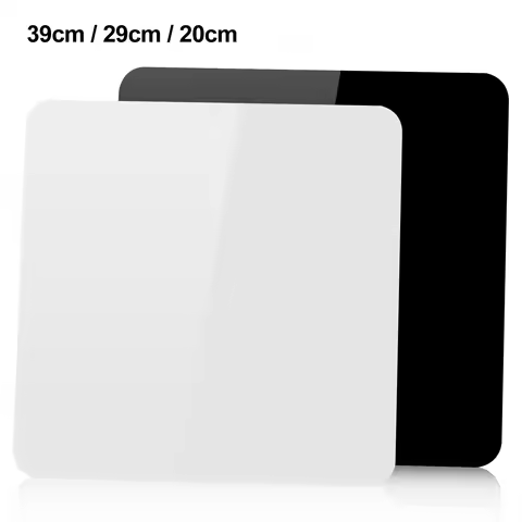 PULUZ 39cm / 29cm / 20cm Photography Acrylic Reflective Display Table Background Board (Black and Wh
