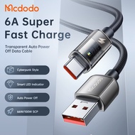 MCDODO CA-3150 100W Auto Power Off Transparent 6A Type-C USB Data Cable Super Fast Quick Charging LE