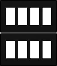 LIDER Matte Finish Quadruple Decorator Switch Cover, Screwless Wall Plate, Mid-Size 4-Gang 4.88" x 8