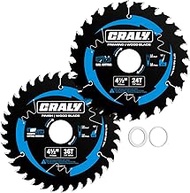 CRALY 4-1/2 Inch 24&36 Teeth Wood Cutting Framing/Fine Finish Circular Saw Blade, 7/8 Inch Arbor, Ca